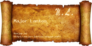 Major Lantos névjegykártya